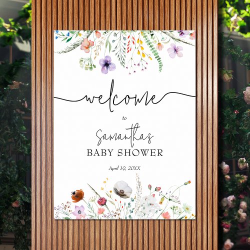 Wildflower Baby Shower Welcome Poster