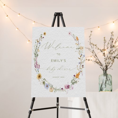 Wildflower Baby Shower Welcome Sign