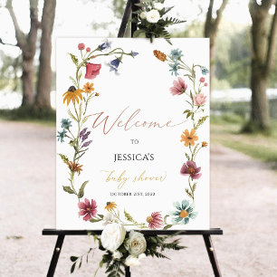 Wildflower Baby Shower Welcome Sign Boho floral