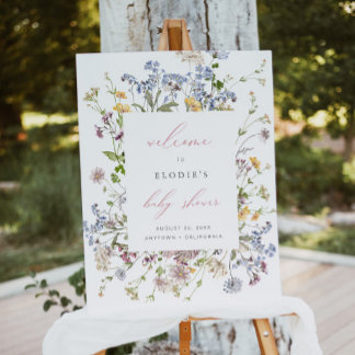 Wildflower Baby Shower Welcome Sign Foam Board