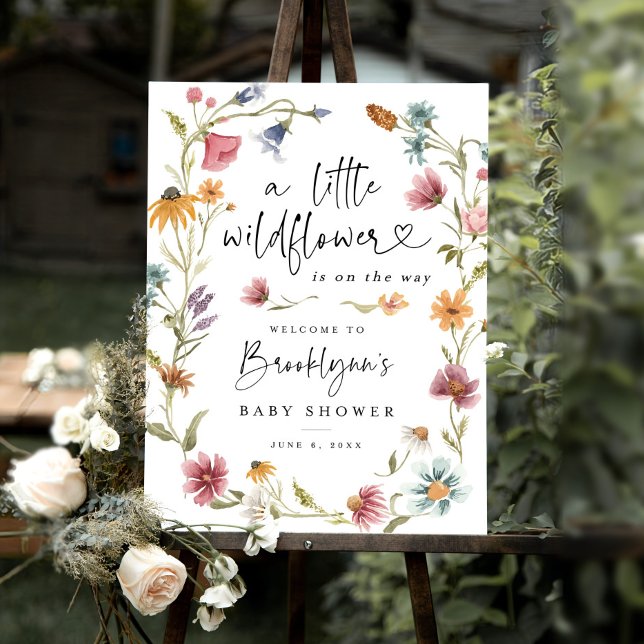 Wildflower Baby Shower Welcome Sign Girl Floral  (Creator Uploaded)