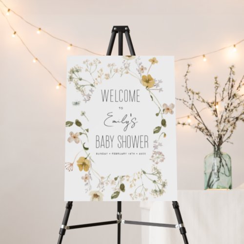 Wildflower Baby Shower Welcome Sign In Bloom