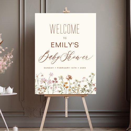 Wildflower Baby Shower Welcome Sign In Bloom