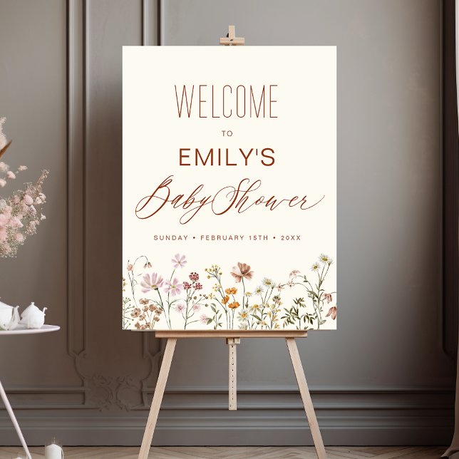 Wildflower Baby Shower Welcome Sign In Bloom (Creator Uploaded)