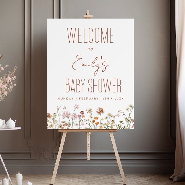 Wildflower Baby Shower Welcome Sign In Bloom (Creator Uploaded)