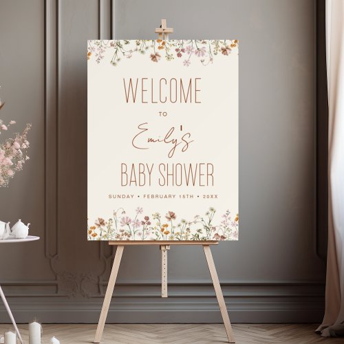 Wildflower Baby Shower Welcome Sign In Bloom