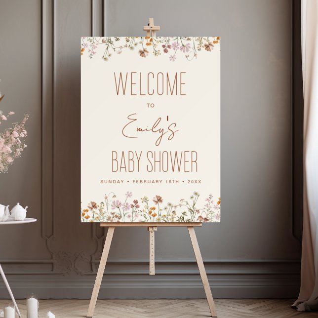 Wildflower Baby Shower Welcome Sign In Bloom (Creator Uploaded)
