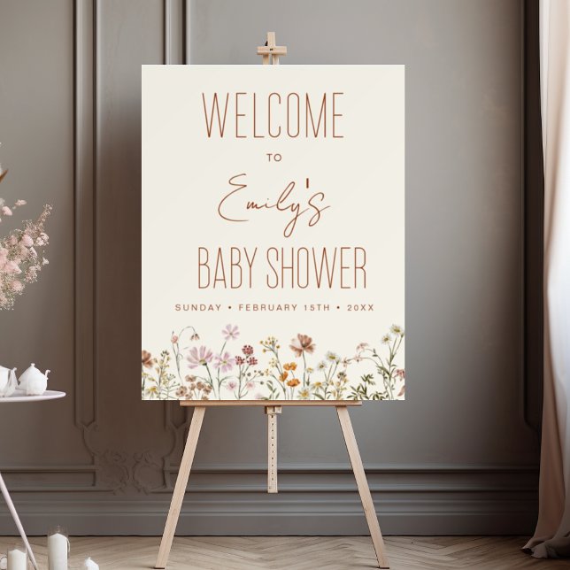 Wildflower Baby Shower Welcome Sign In Bloom (Creator Uploaded)