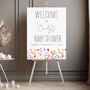 Wildflower Baby Shower Welcome Sign In Bloom