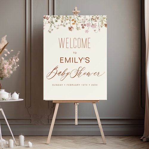 Wildflower Baby Shower Welcome Sign In Bloom