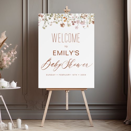 Wildflower Baby Shower Welcome Sign In Bloom