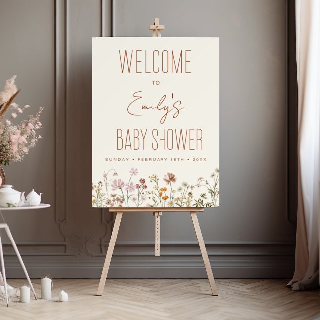 Wildflower Baby Shower Welcome Sign In Bloom (Creator Uploaded)