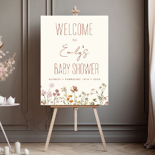 Wildflower Baby Shower Welcome Sign In Bloom