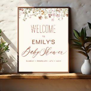 Wildflower Baby Shower Welcome Sign In Bloom