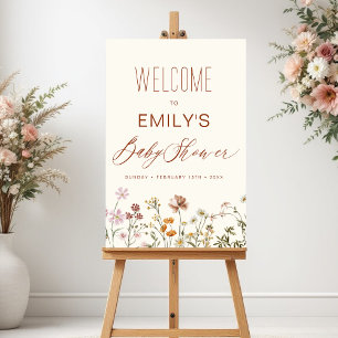 Wildflower Baby Shower Welcome Sign In Bloom