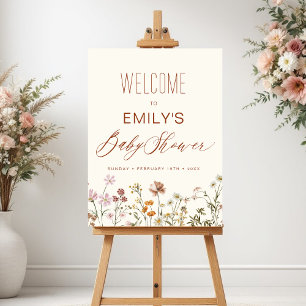 Wildflower Baby Shower Welcome Sign In Bloom