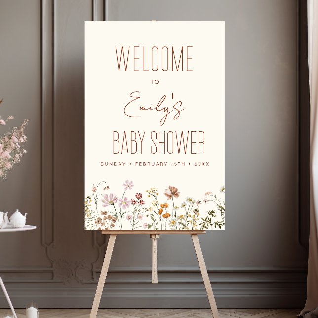 Wildflower Baby Shower Welcome Sign In Bloom (Creator Uploaded)