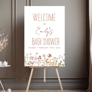 Wildflower Baby Shower Welcome Sign In Bloom