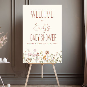 Wildflower Baby Shower Welcome Sign In Bloom