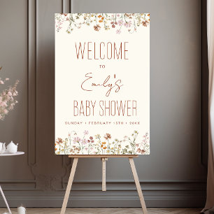 Wildflower Baby Shower Welcome Sign In Bloom