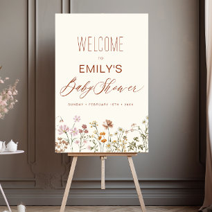 Wildflower Baby Shower Welcome Sign In Bloom