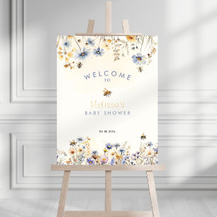 Wildflower Baby Shower Welcome Sign - Spring Theme