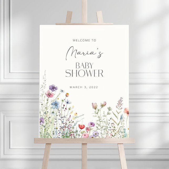 Wildflower Baby Shower Welcome Sign Template, Flor (Creator Uploaded)