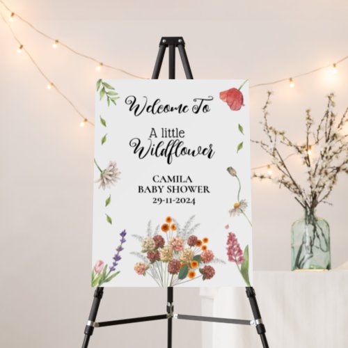 wildflower baby shower welcome signs