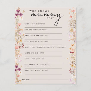 Wildflower baby shower who knows mommy best game