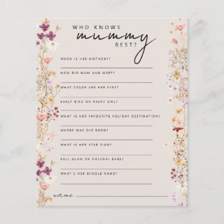 Wildflower baby shower who knows mommy best game