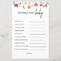 Wildflower Baby Shower Wishes For Baby Advice Card