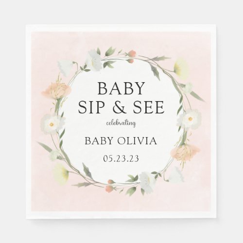 Wildflower Baby Sip and See Napkins