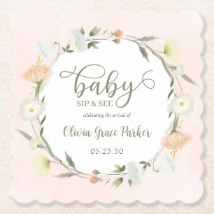 Wildflower Baby Sip And See Paper Coaster