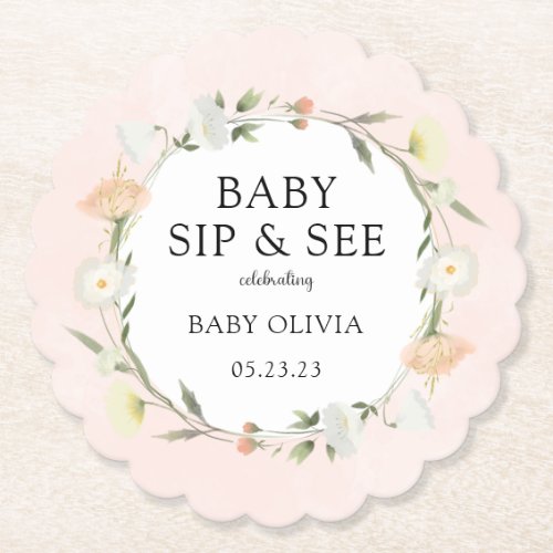 Wildflower Baby Sip and See Paper Coaster