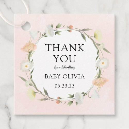 Wildflower Baby Sip And See Thank You Favor Tags