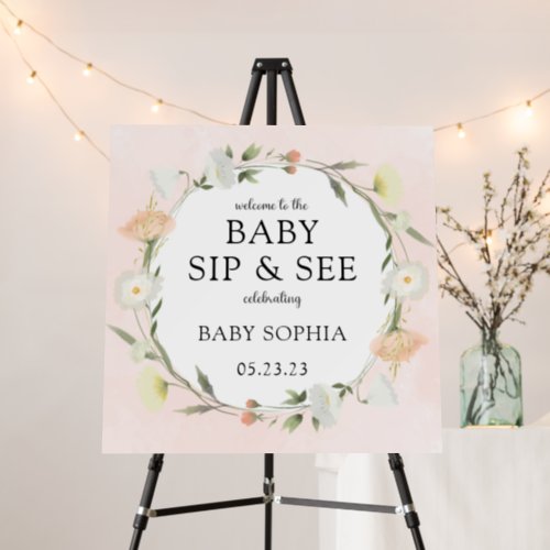 Wildflower Baby Sip and See Welcome Foam Board