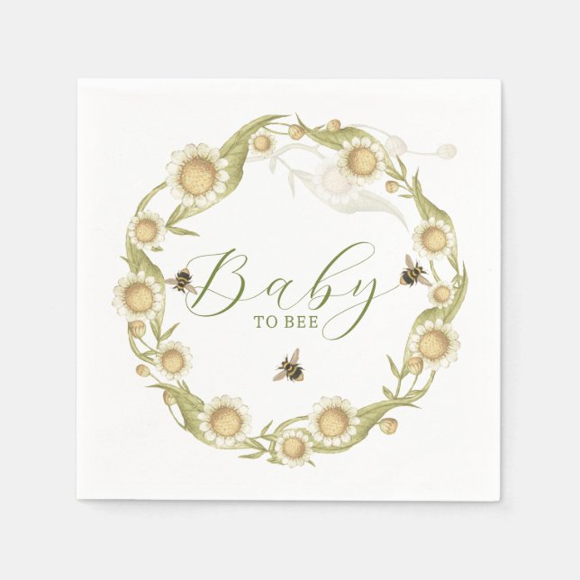 Wildflower Baby to Bee Baby Shower Napkins (Front)