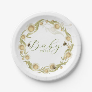Wildflower Baby to Bee Baby Shower Paper Plates