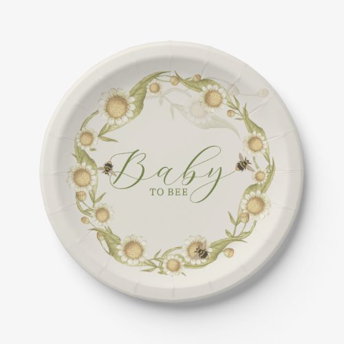 Wildflower Baby to Bee Baby Shower Paper Plates