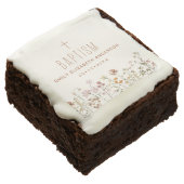 Wildflower Baptism Garden In Bloom Floral Brownie (Angled)