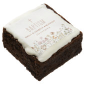 Wildflower Baptism Garden In Bloom Floral Brownie (Angled)