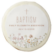 Wildflower Baptism Garden In Bloom Floral Sugar Cookie (Front)