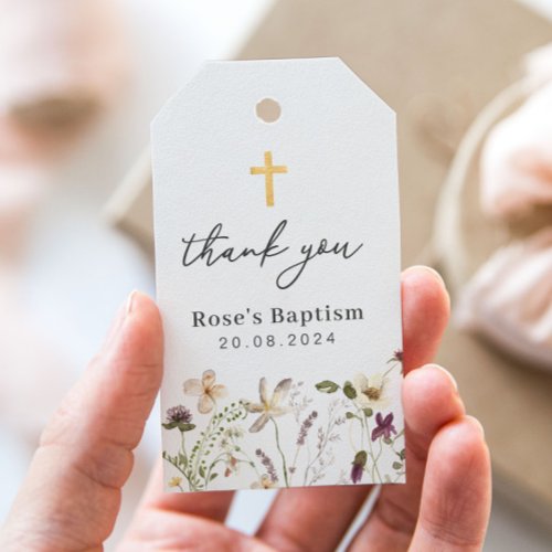 Wildflower Baptism Gift Tags