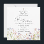 Wildflower Baptism Girl Invitation<br><div class="desc">Introducing, our "Heavenly Meadow" a beautifully designed Wildflower Printable Baptism Invitation that perfectly encapsulates the essence of a Baptism or Christening Ceremony. This Editable Wildflower Baptism Invitation is not just a call to a sacred celebration; it's a piece of art inspired by the serene beauty of nature's wildflowers, symbolizing growth,...</div>
