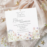 Wildflower Baptism Girl Invitation<br><div class="desc">Introducing, our "Heavenly Meadow" a beautifully designed Wildflower Printable Baptism Invitation that perfectly encapsulates the essence of a Baptism or Christening Ceremony. This Editable Wildflower Baptism Invitation is not just a call to a sacred celebration; it's a piece of art inspired by the serene beauty of nature's wildflowers, symbolizing growth,...</div>