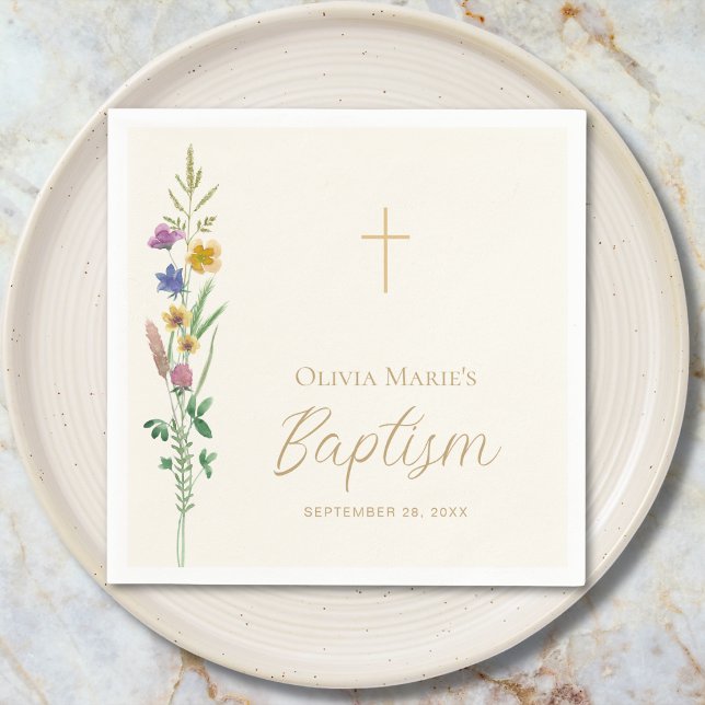 Wildflower Baptism  Napkins (Creator Uploaded)