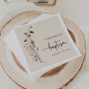 Wildflower Baptism Napkins