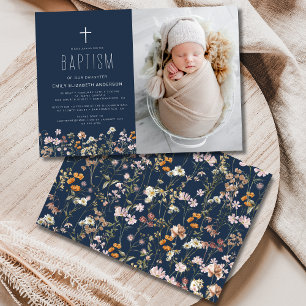 Wildflower Baptism Photo Garden In Bloom Invitation