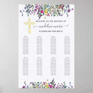 Wildflower Baptism Table Seating Chart