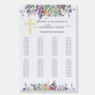 Wildflower Baptism Table Seating Chart Foam Board